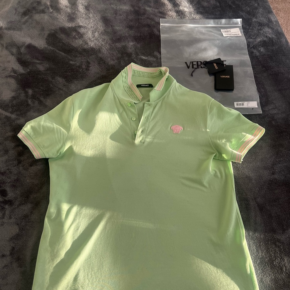 Versace Mint Green Polo Shirt